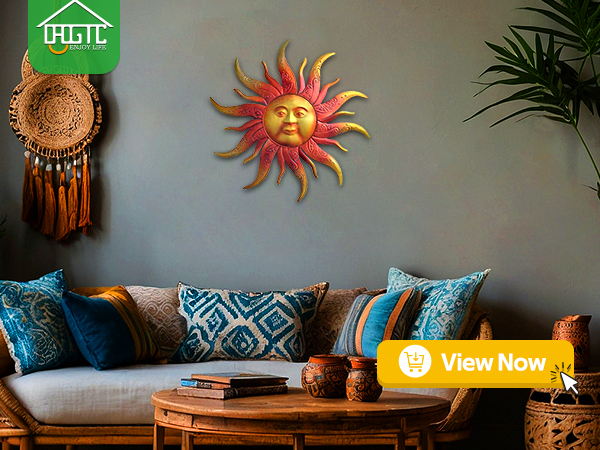 outdoor metal sun wall decor