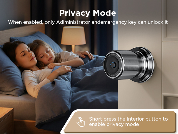 fingerprint door knob with privacy mode