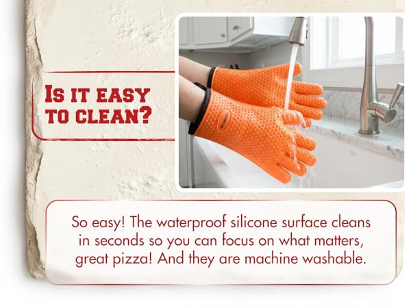 KITCHEN PERFECTION Silicone Pizza Oven Gloves -Extreme Heat Resistant Gloves