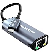 TECKNET USB C to Ethernet Adapter Gigabit,1Gbps RJ45 to Type C Thunderbolt 3 10/100/1000 LAN Port...