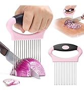 Large Onion Slicer Holder, Stainless Steel Onion Holder for Slicing, Onion Cutter Vegetable Chopp...