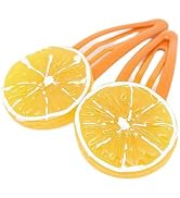 2Pcs Orange Slice Snap Hair Clips for Women Girls Bangs Side Hairpins Creative Barrettes Hair Acc...