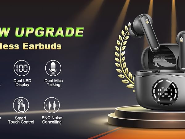 Wireless Earbuds Bluetooth Ear Buds Bluetooth Headphones Running in Ear Wireless Earphones Headset