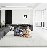 Ehayx Cream White 8x10 Area Rugs for Living Room, Soft Fluffy Large Rug for Bedroom, Shag Non-Sli...