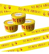 3PCS Halloween Decorations Caution Tape, 2 inch x 82 feet Do Not Enter Caution Tape Roll Yellow S...