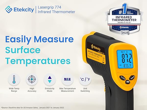 Lasergrip 774 upgrade can easily measure the surface temperature