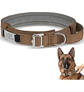 BINGPET Personalized Tactical Dog Collar with Engraved Name Plate and Patches,Adjustable Military...