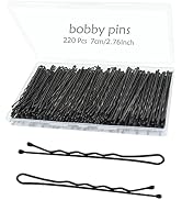 YINGFENG 220pcs 2.76 Inch Large Bobby Pins Black, Long Hair Bobby Pins, Super Grip Black Hair Cli...