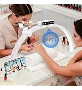KIRKAS 24in Half Moon Light for Nail Desk with Phone Holder, Nail Desk Lamp Adjustable Color Brig...