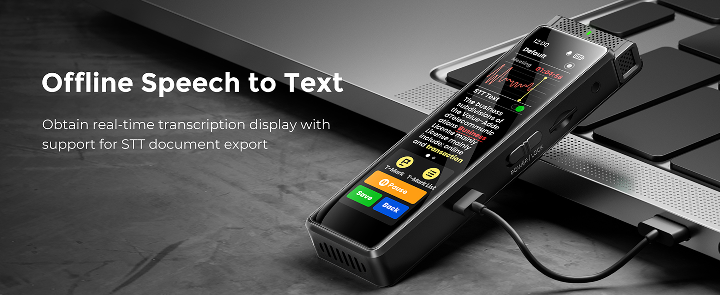 audio recorder intelligent speech-to-text function