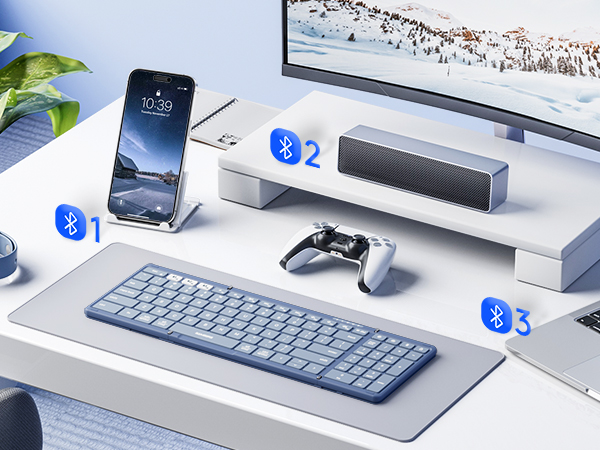 Multi-device folding keyboard