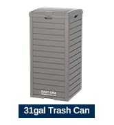 EAST OAK 31 Gallon Outdoor Trash Can, Waterproof Resin Garbage Can with Tiered Lid and Drip Tray