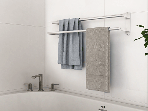 double towel racks for bathroom