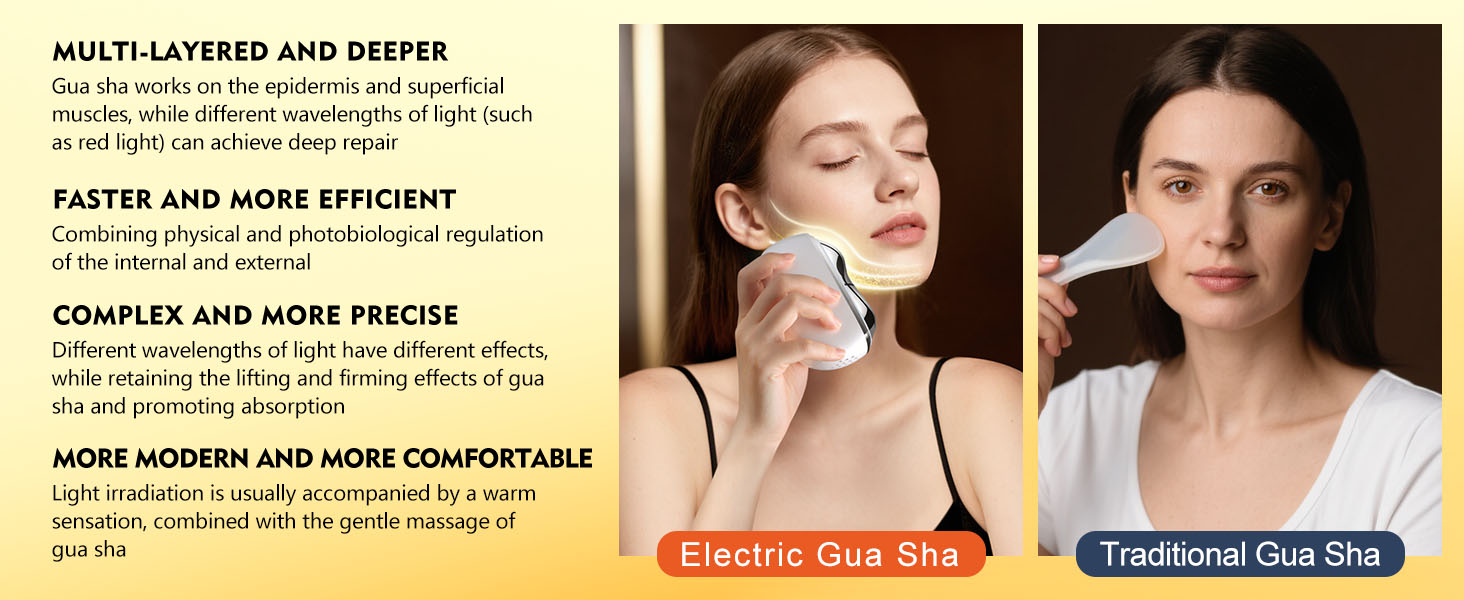 electric gua sha hot cold massager face tool ice roller heated guasha red light therapy for face