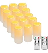 15PACK Outdoor Waterproof plastic flameless Candles with Remote Control and Timer, LED Flickering...