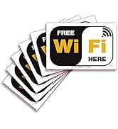 iSYFIX Free Wi-Fi Inside Signs Stickers – 6 Pack 4x6 Inch – Premium Self-Adhesive Vinyl, Laminate...