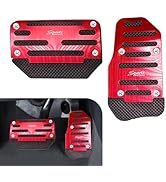 yorpyep Car Pedal Set, Brake Accelerator Anti-skid Rubber Strip Automatic Transmission Pedal Cove...