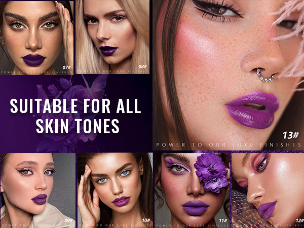 HHLTOH Purple Matte Lipsticks for Women