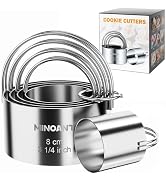 Round Cookie Cutters with Handle - Donut Hole Cookie Biscuit Cutter Set(5 Pieces/Set), Stainless ...