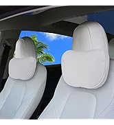 Erivis 2 Pack Car Headrest Neck Pillow Fits for Tesla Model 3 Model Y Model S Model X Accessories...