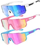 QALLY Kids Sunglasses Youth Baseball Softball Sunglasses for Girls Boys Age 4-14 UV Protection Sp...