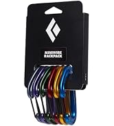 Black Diamond Miniwire Rackpack 6-Pack Set of Rock Climbing Wiregate Carabiners for Mountaineerin...