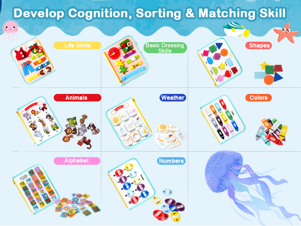 toddler quiet book sensory busy book activity board for toddlers 1-3 montessori busy book