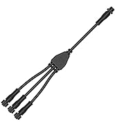 BTF-LIGHTING 2 Core 2 pin Small Size IP68 Y Shape 1 Male-Divided-3 Female Spillter Connctor Black...
