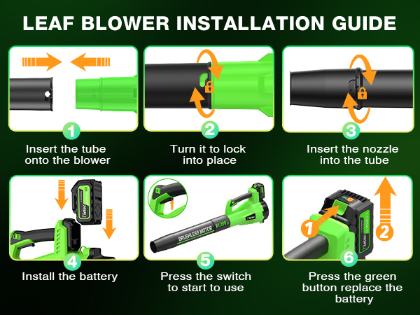 Tietoc Leaf Blower Cordless, 735CFM/200MPH Brushless Electric Leaf Blower