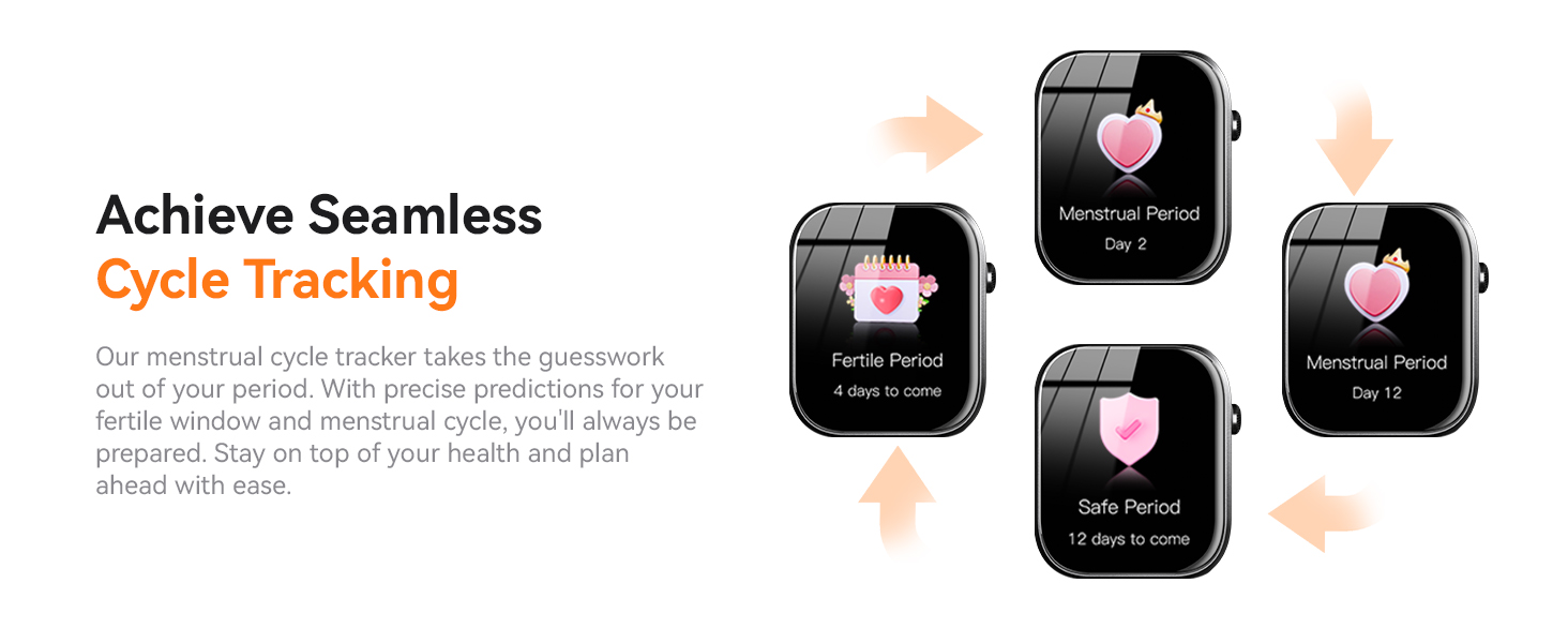 Female Menstrual Cycle Tracker watch