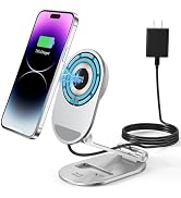 Magnetic Wireless Charger, Minthouz Foldable Mag Safe Charging Stand, Adjustable Aluminum Phone H...