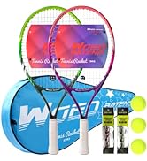 19" 23" 25" Kids Tennis Racket Junior/Youth Tennis Racquet with Tennis Ball Carry Bag Overgrips V...