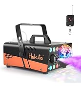 Fog Machine, HAKUTA 600W Smoke Machine with Disco Ball Light and LED RGB Lights, 2300 CFM Spray w...