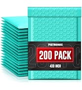 METRONIC Small Bubble Mailers 4x8 200 Pack Teal Bubble Mailer Usable Size 4x7 Self Seal Waterproo...