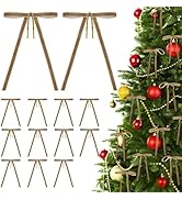 KINGLAKE Vintage Velvet Christmas Bows – 24pcs 5×7'' Khaki Velvet Bows for Christmas Tree Holiday...