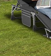 LILYPELLE Portable Folding Camping Cot, Adjustable 4-Position Adults Reclining Folding Chaise wit...