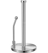 SMARTAKE Paper Towel Holder for One Hand Tear, Paper Towel Dispenser Standing Weighted Base Non S...