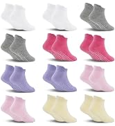 SkiBeaut 12 Pairs Toddler Non Slip Kid Boy Girl Socks with Grips, Toddlers Child Anti Skid Sticky...