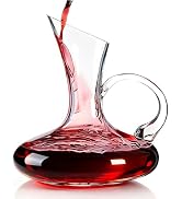 FrutPunch Wine Decanter, Large Elegant Wine Decanter with Handle, 100% Lead-Free Crystal Glass, 7...