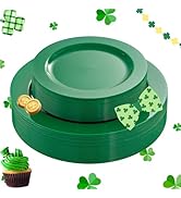 FLOWERCAT 60PCS Green Plates & St. Patrick's Day Plates - Heavy Duty Dark Green plates Disposable...