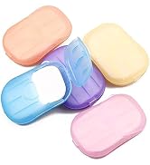 5 Boxes Colorful Soaps Paper for Travel,Disposable Travel Soap Sheets,Mini Fragrance Paper Soap f...