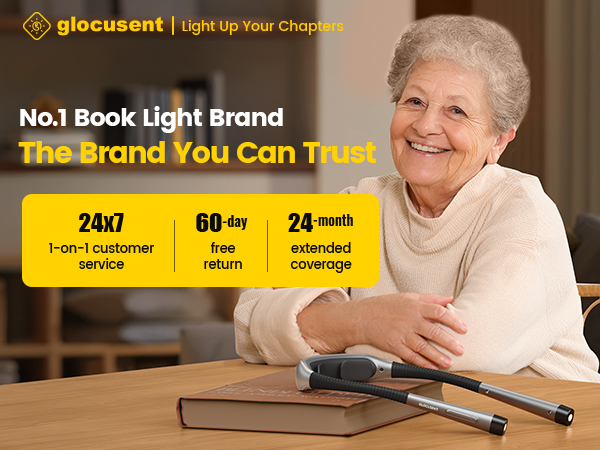 Glocusent Neck Light Book Light for Bedtime Reading Neck Reading Light Gifts