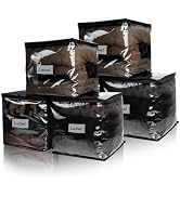Heonay Clear Zippered Storage Bags Plastic Sweater Storage Bags with Zipper 6 Packs Clothing Orga...