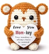 Viaosanza Mother's Day Handmade Crochet Monkey Gift, Daily Love Reminder Desktop Decoration for S...