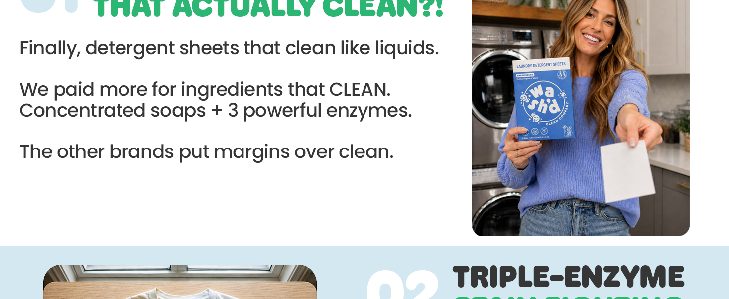 Wash'd Laundry Detergent Sheets 2