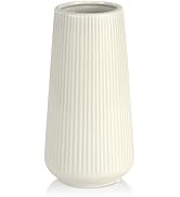 Beige Ceramic Vase, GUKJOB Cute Flower Vase for Pampas Grass, Home, Living Room, Dining Table, Fa...