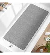 HITSLAM Bathtub Mat Non Slip, 35 x 16 Inch Long Soft PVC Loofah Shower Mat, Bath Mat for Tub With...