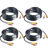 Flashmen BNC Cable 25ft 4Pack, HD Security Camera Cables Heavy Duty BNC Video Power Cable BNC Wir...