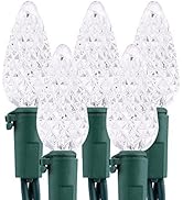Brizled Upgrade Faceted C5 LED String Lights, 100 LED 33ft Mini String Lights, 120V UL Certified ...