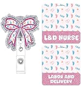 Labor and Delivery Nurse Badge Reel - Cosmisun NICU Badge Holder Retractable with Badge Buddy Car...